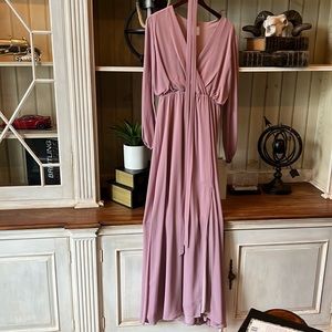 Maxi dress long sleeve with tie waist